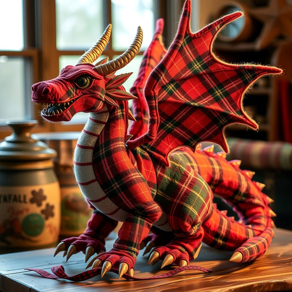 Dragons love plaid  by @Staircase Flash