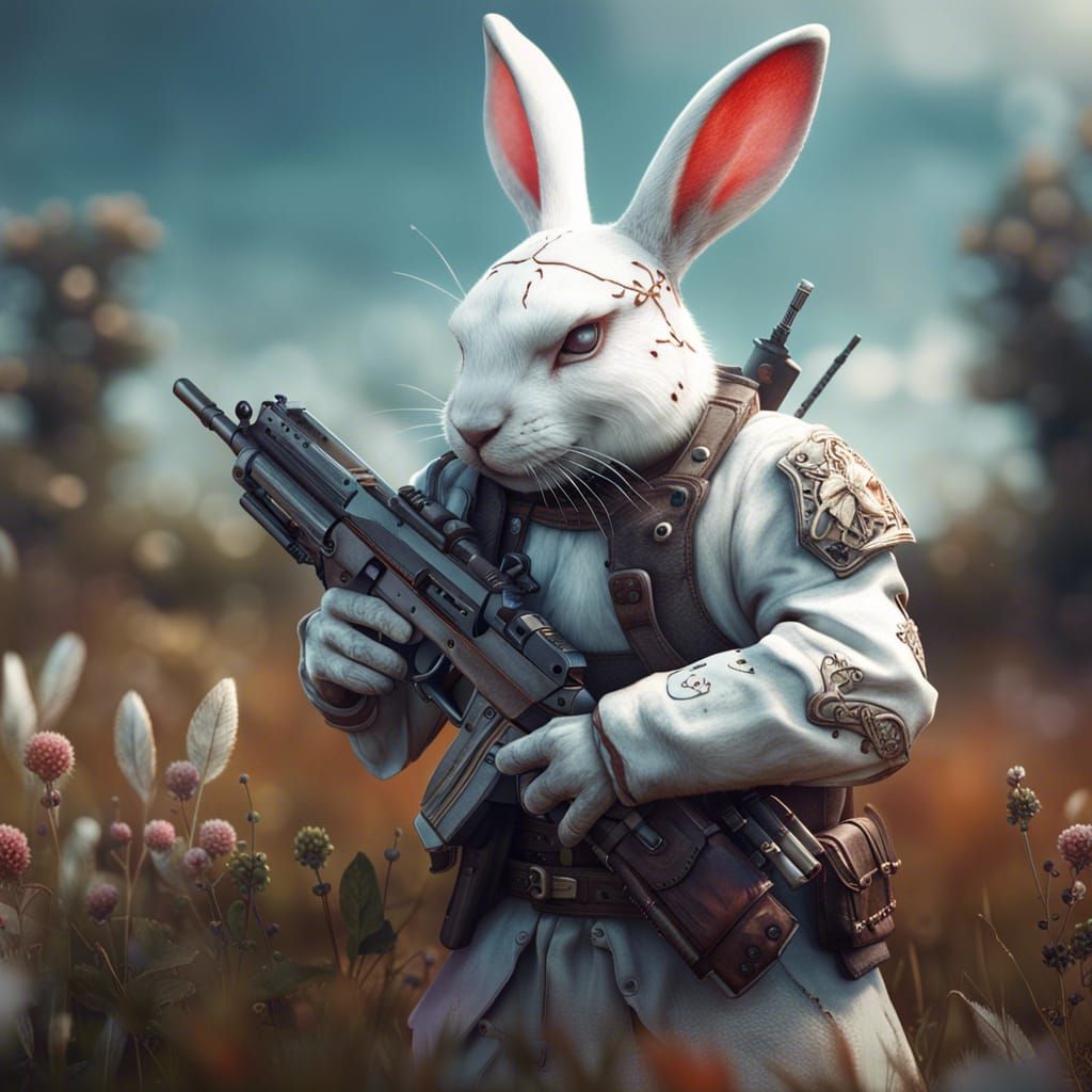 Rabbit Soldier - AI Generated Artwork - NightCafe Creator