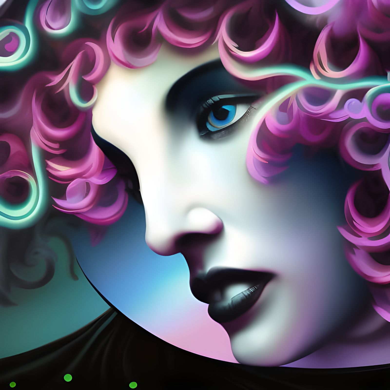 Face In Bloom gothic art psychedelic art mysterious infinity colorful