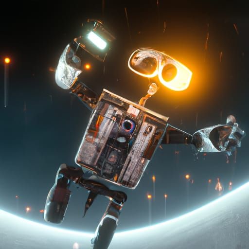 Wall-e floating in space