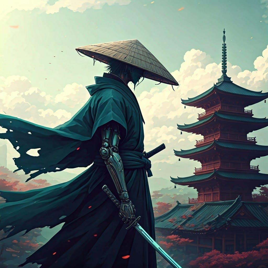 Neo-futuristic cybernetic samurai warrior 0 Likes  by @DarK StaR