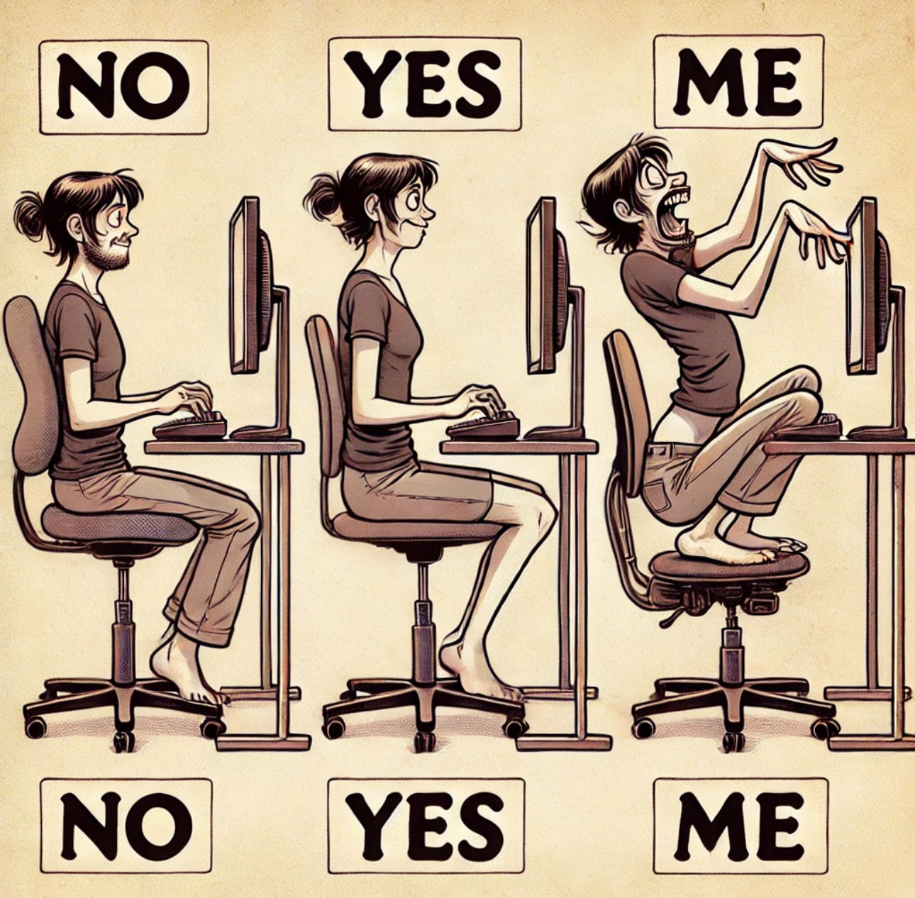 Correct posture position working