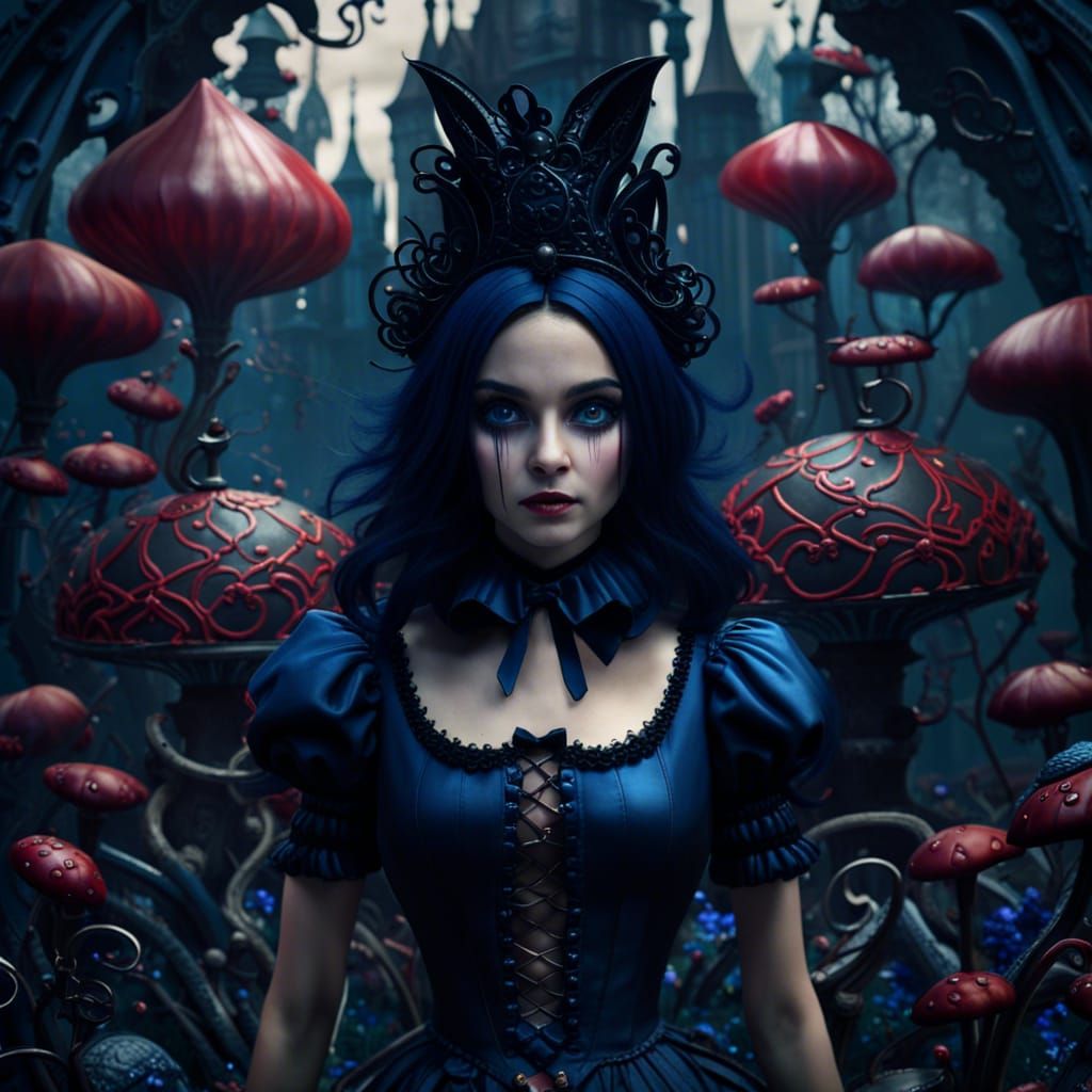 Gothic Alice in Wonderland, black hair