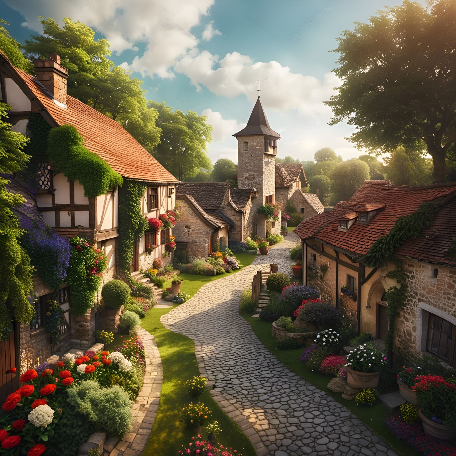 Countryside village - where my heart is SDXL 1.0  by @Artificial Intelligence Artist