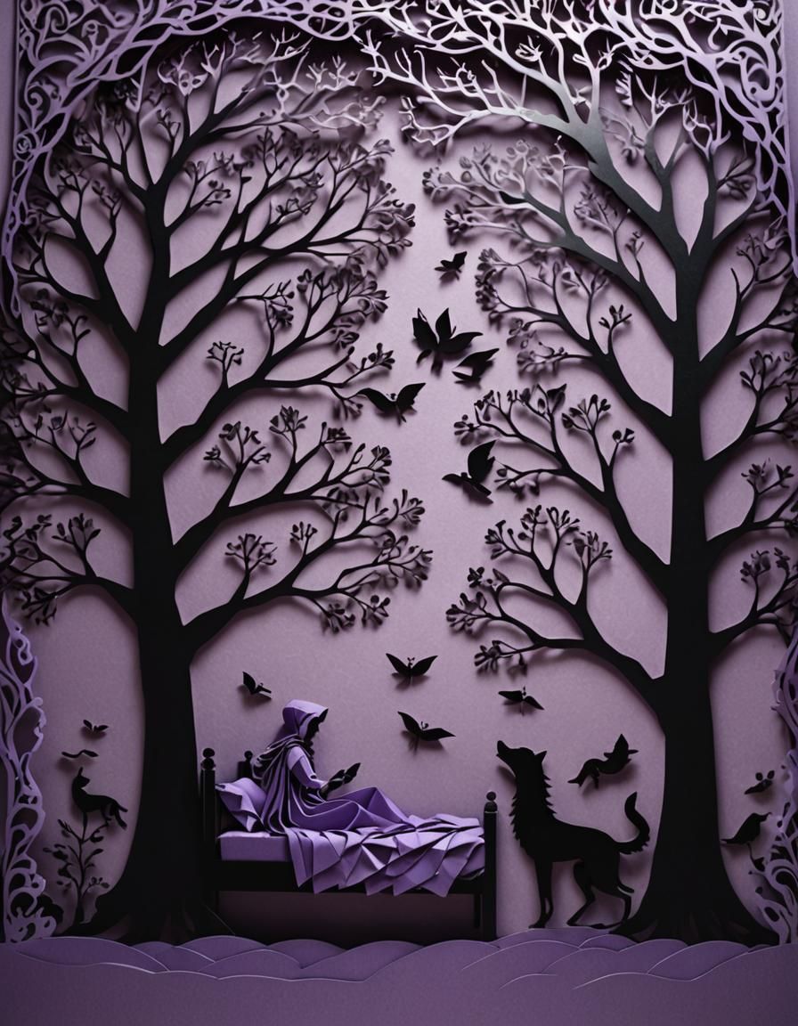 Kirigami Fairy tale scene