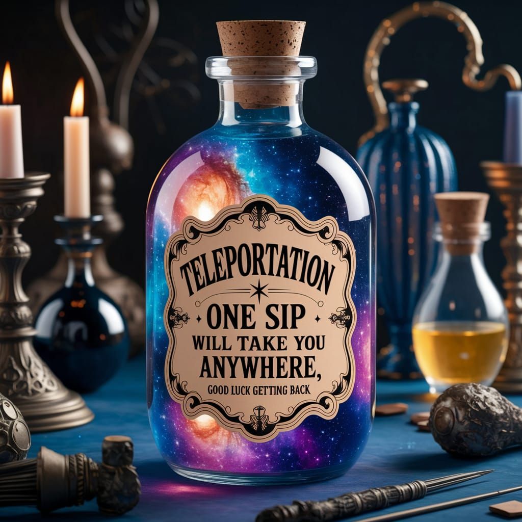 Teleportation Tonic, who knows where you'll end up.  by @ZombiGurl