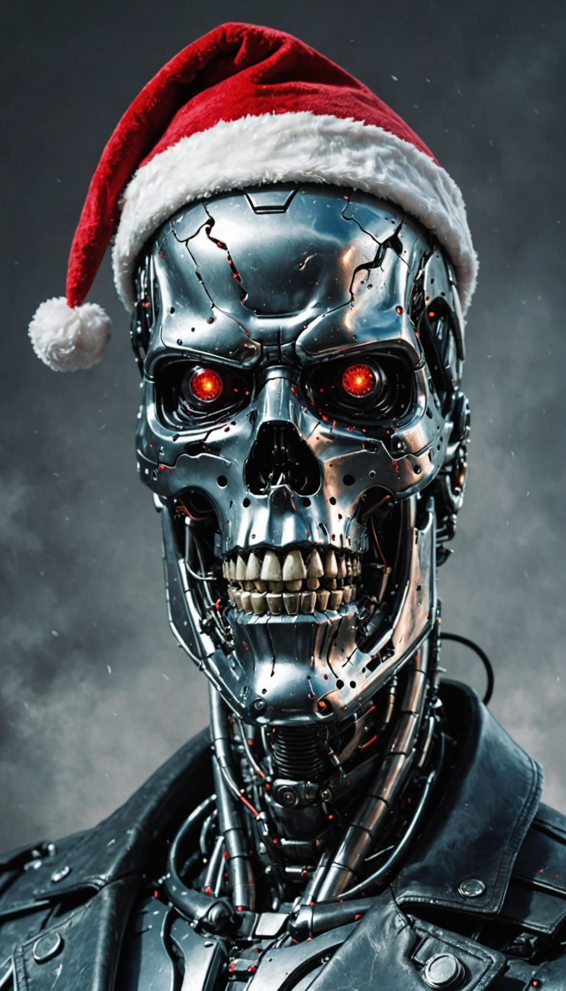 Smiling menacingly and waving