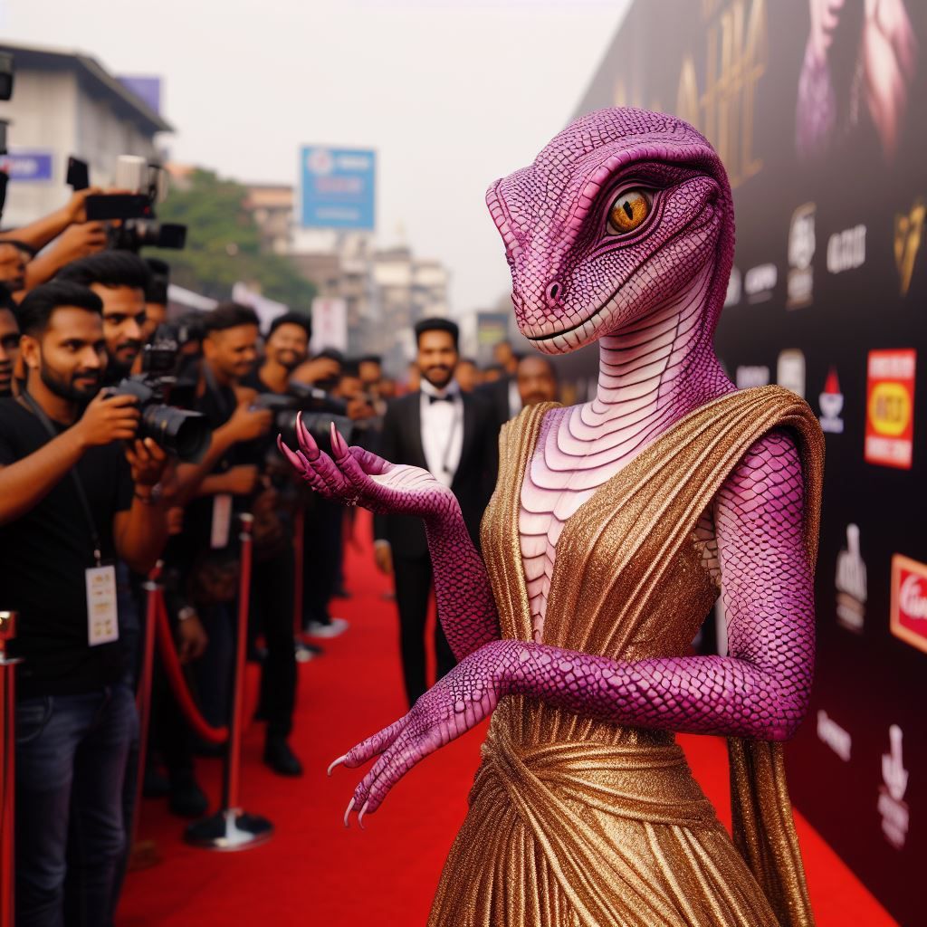 Reptilian Celebrity on the Red Carpet