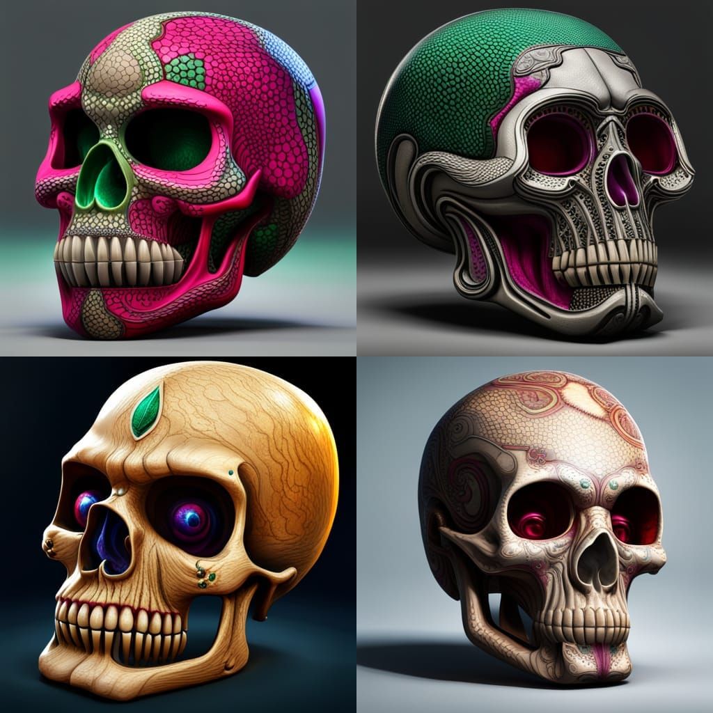 perfect skull with snake skin ,ruby eye,emerald eye, magenta...