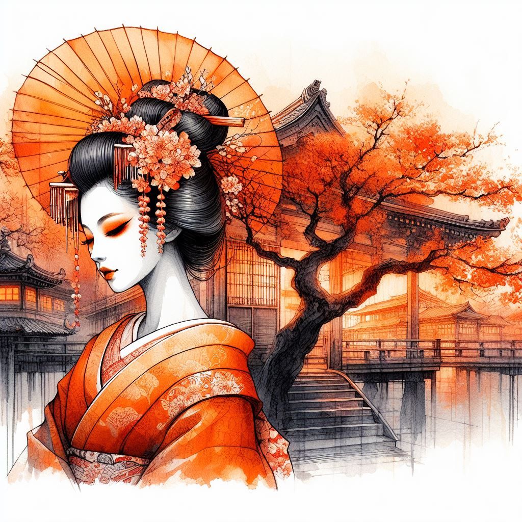 Geisha Lady (orange hue)
