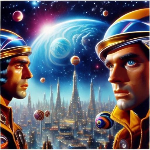 <lora:Candy Cosmos:1.0>
Vintage 70's style poster for a sci-fi 
movie called, "Candy Cosmos". retrofuturism and candy