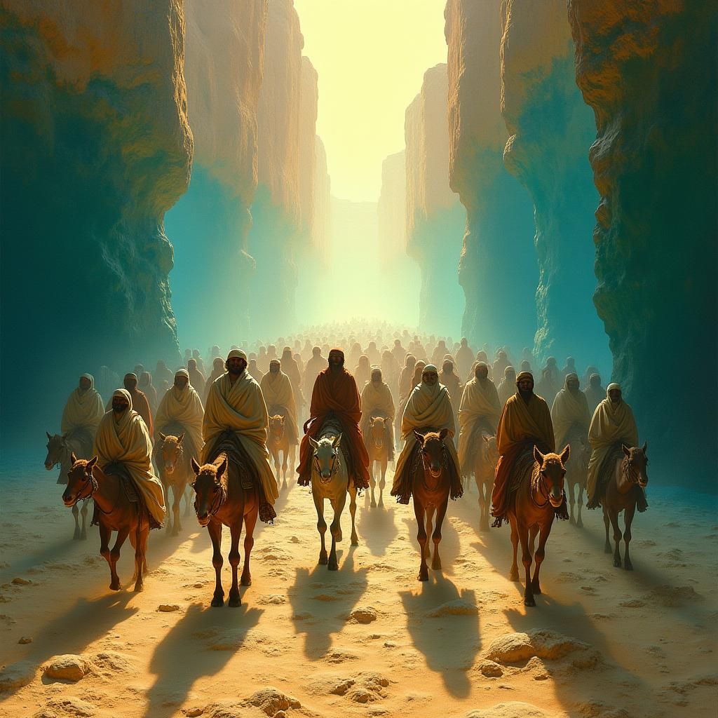 Exodus: Israelites Marching Through the Red Sea