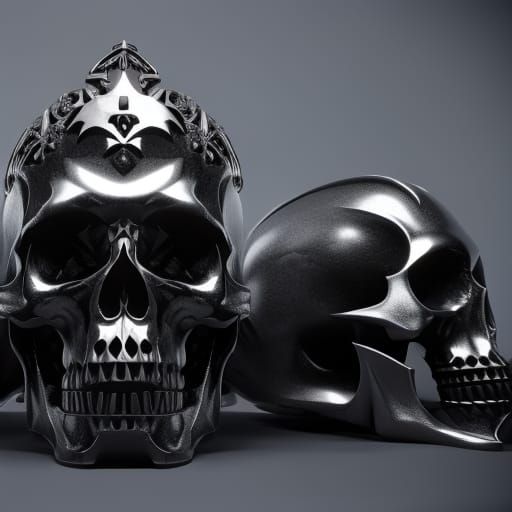 Dark Shiny Skull Trophies