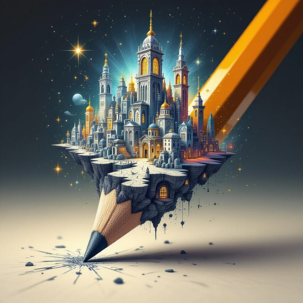 Pencil metamorphosis.   by @Jill Montgomery Criddle