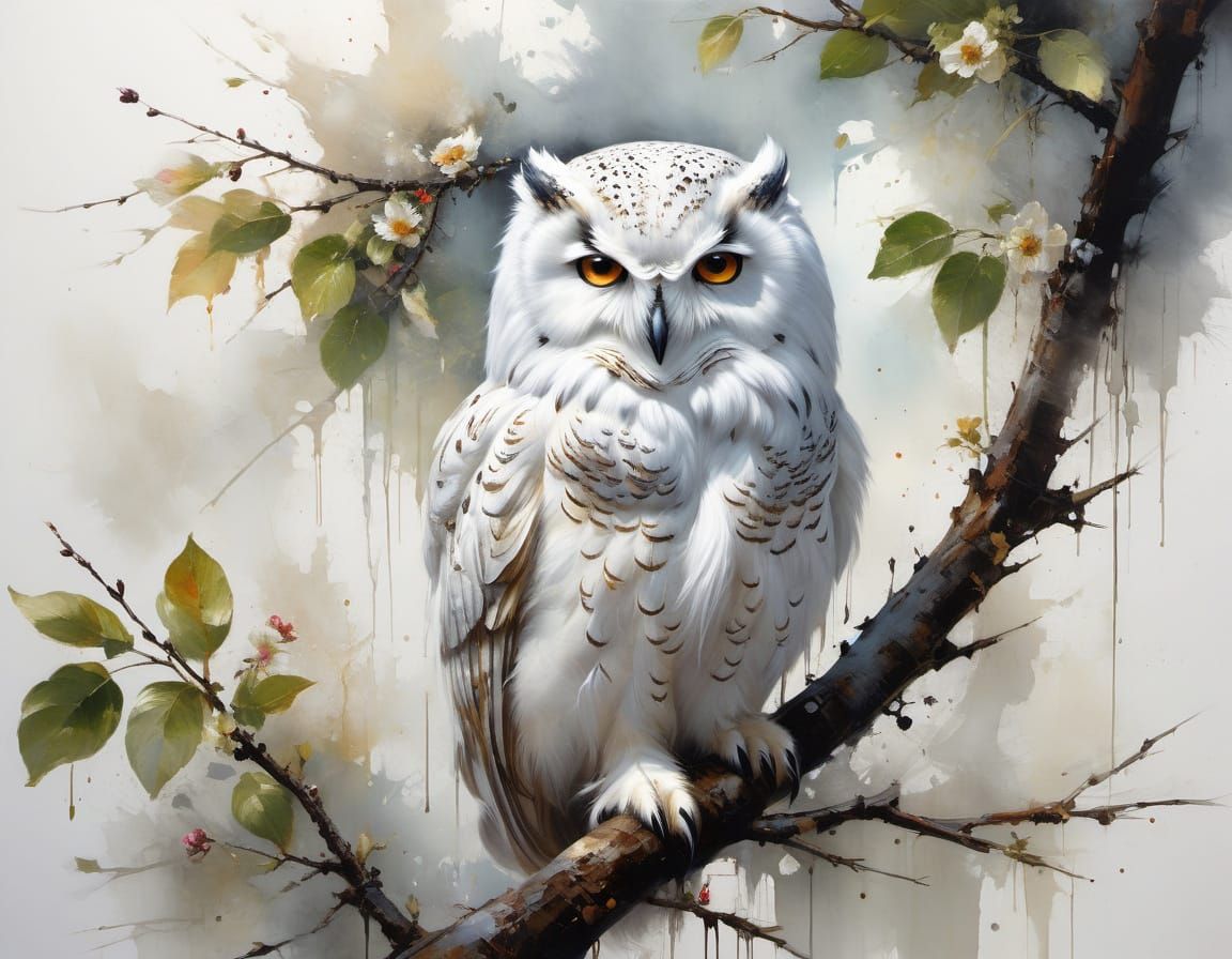 White owl   by @Superbear