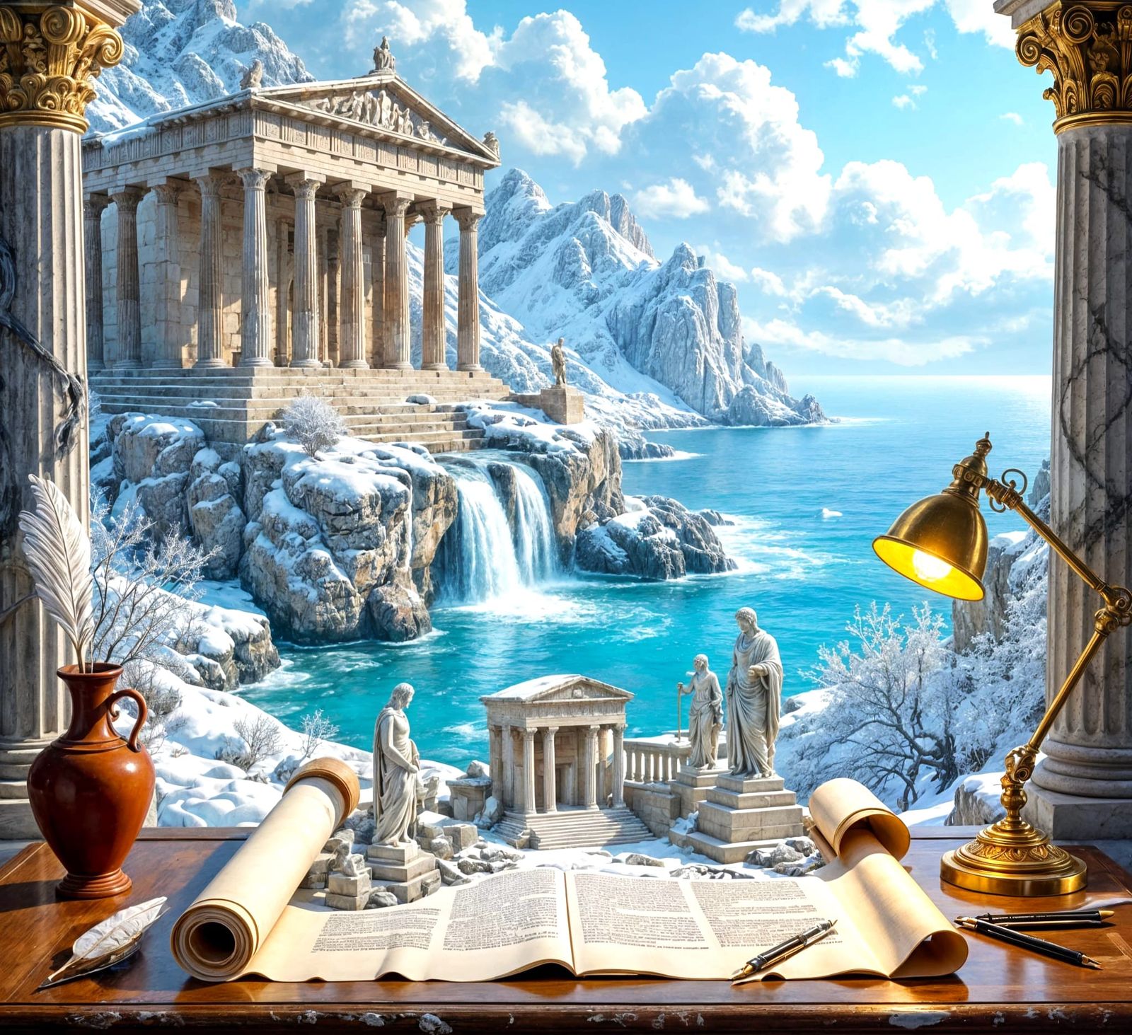 Parchment Visions of Snowbound Glory  by @Richcruise Liu