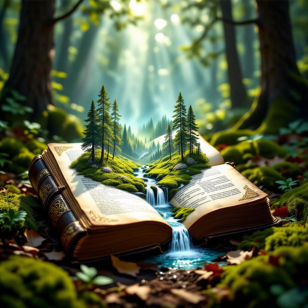 Miniature Forest Erupts From Ancient Book