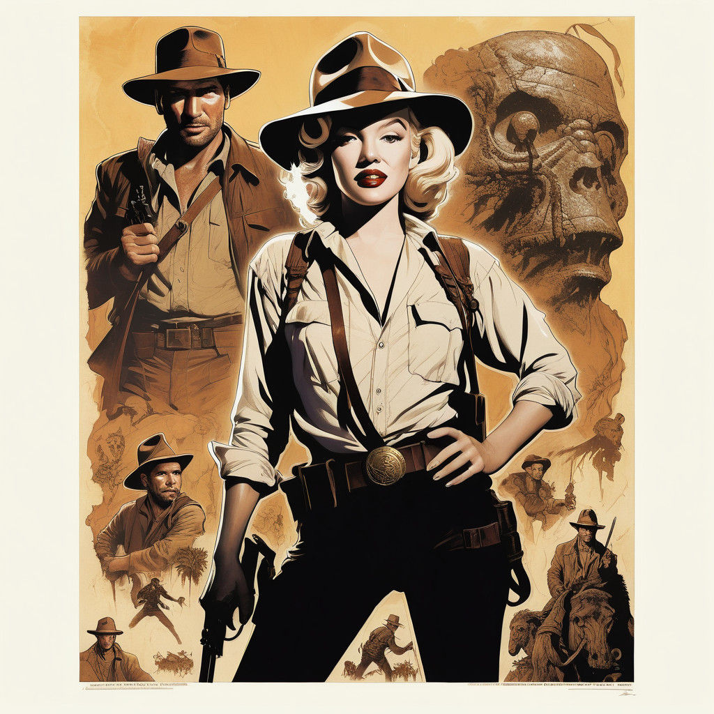 Marilyn Monroe as Indiana Jones Epic Movie Poster