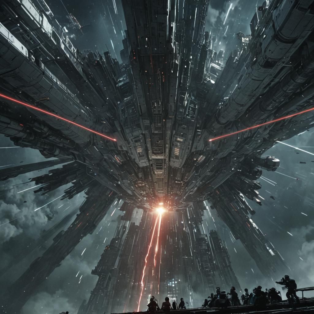 Laser Generator in Spaceship: Anime Manga Graphics