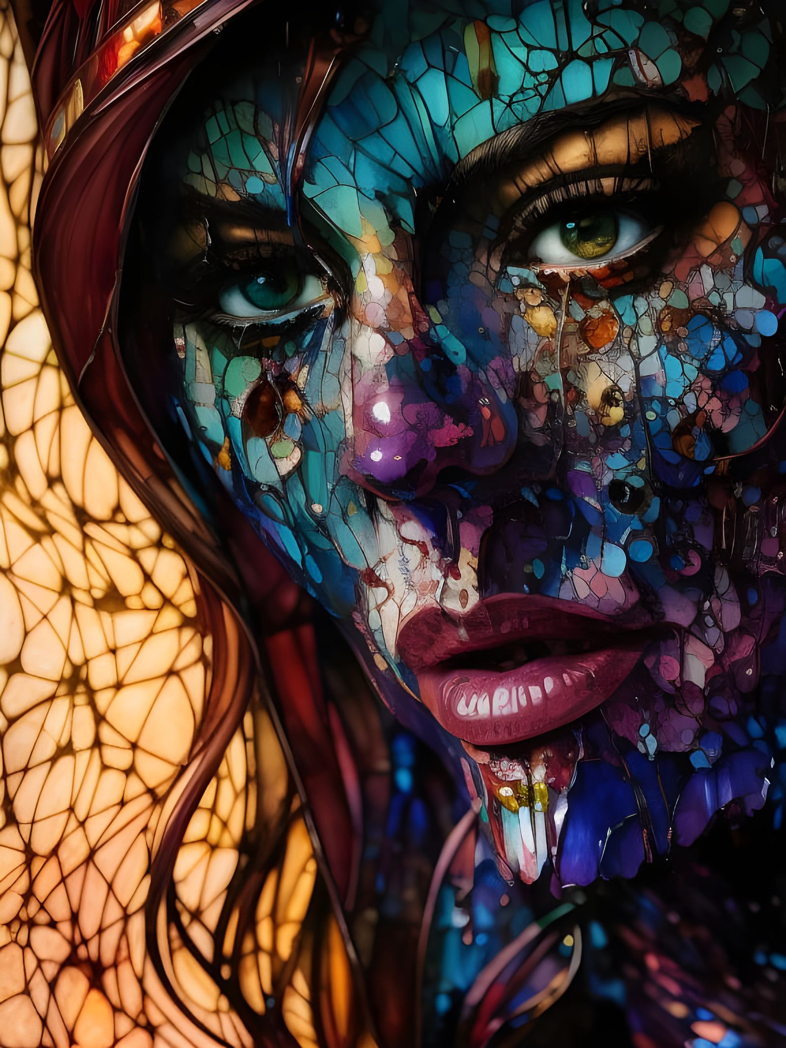 Stained Glass Crying Woman: Borderlands Illustration