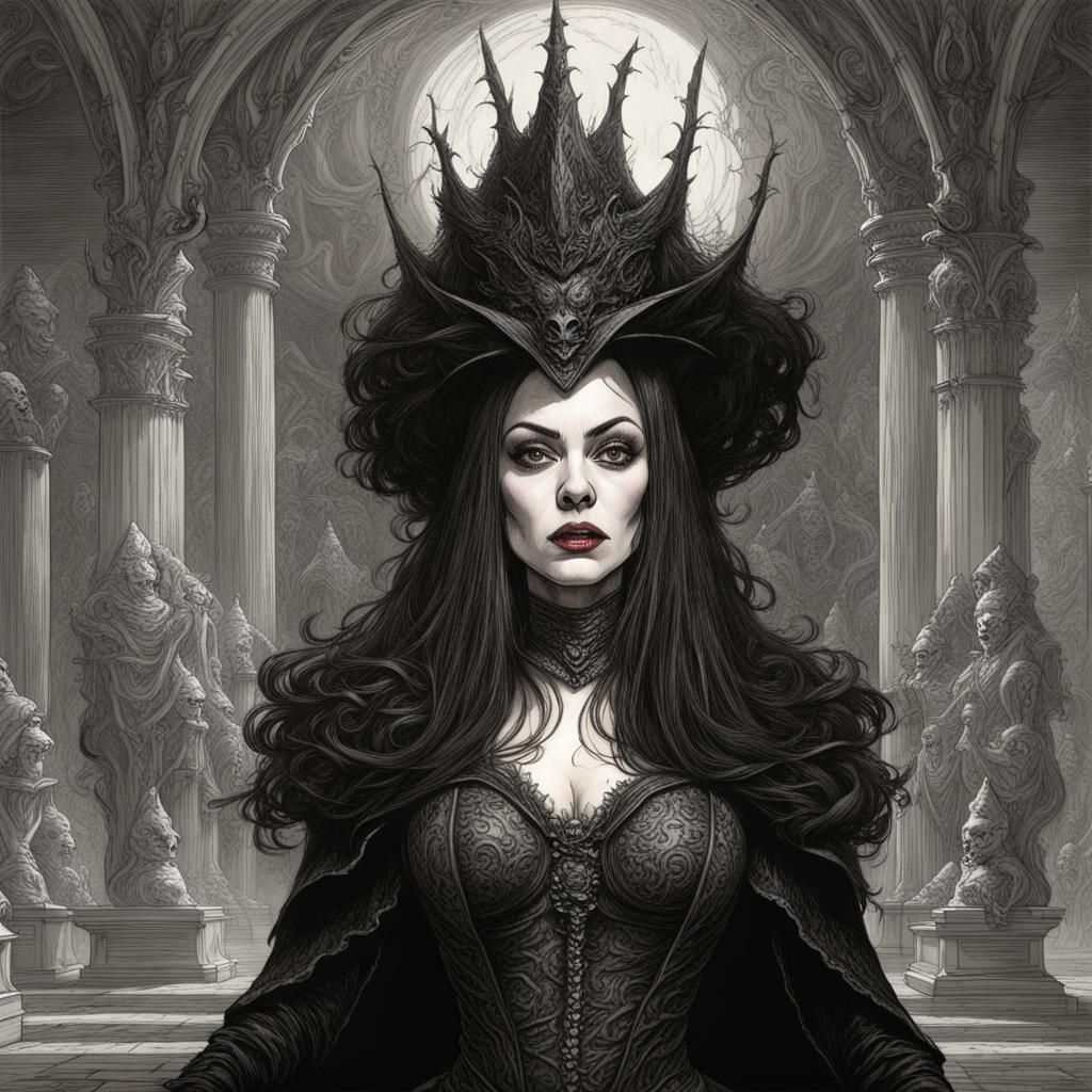 Rose McGowan as Dark Witch Queen - AI Generated Artwork - NightCafe Creator