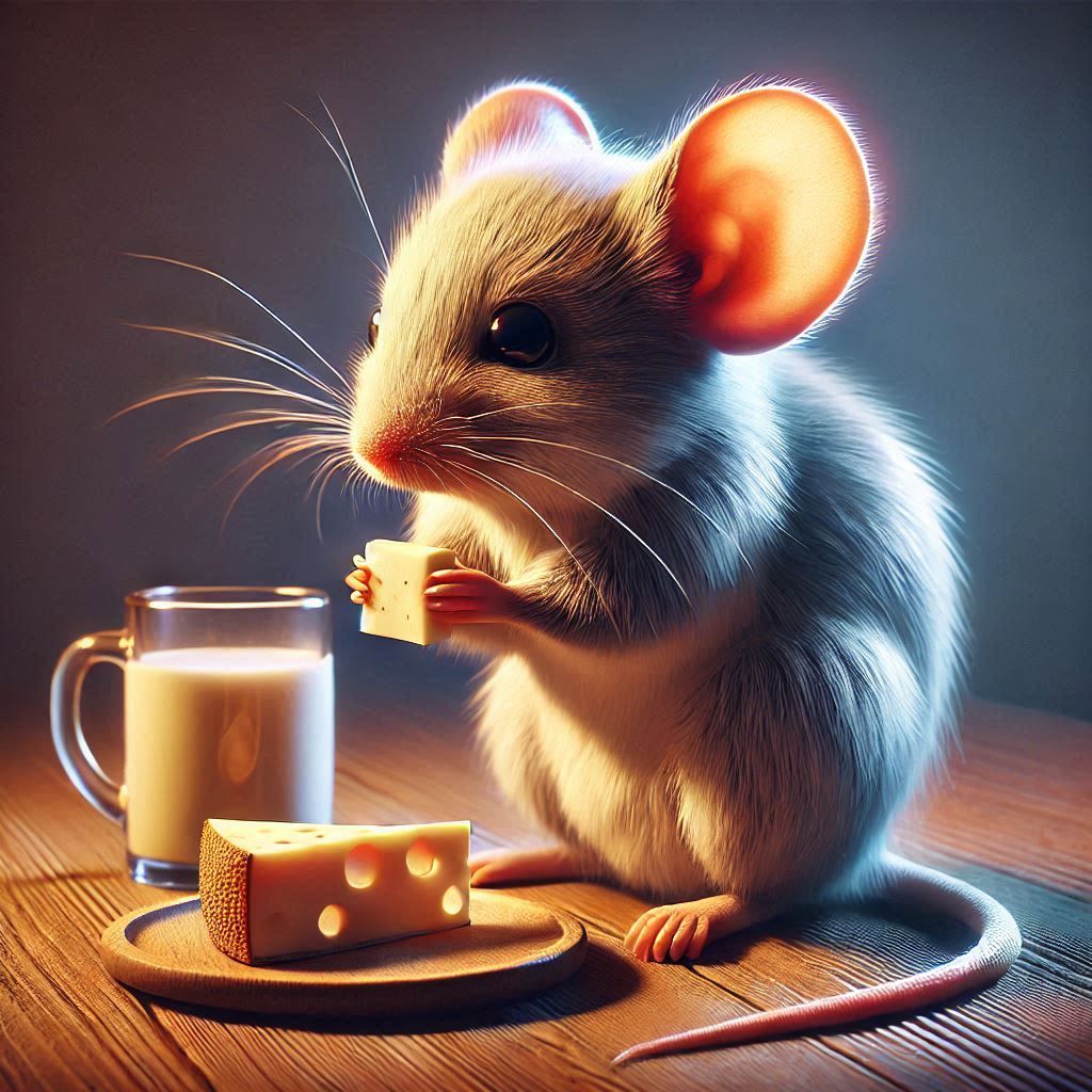 Cute mouse at night.