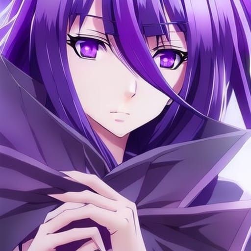 purple hair, long hair, Yatogami Tohka, Date A Live, Light Novel, purple  background, purple, anime girls, anime, edit, city, building, glowing eyes,  city lights, night, Japanese