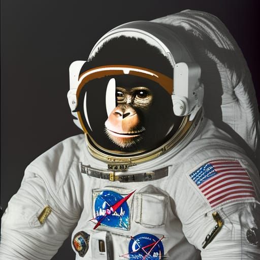 Astronaut Chimp In Space - AI Generated Artwork - NightCafe Creator