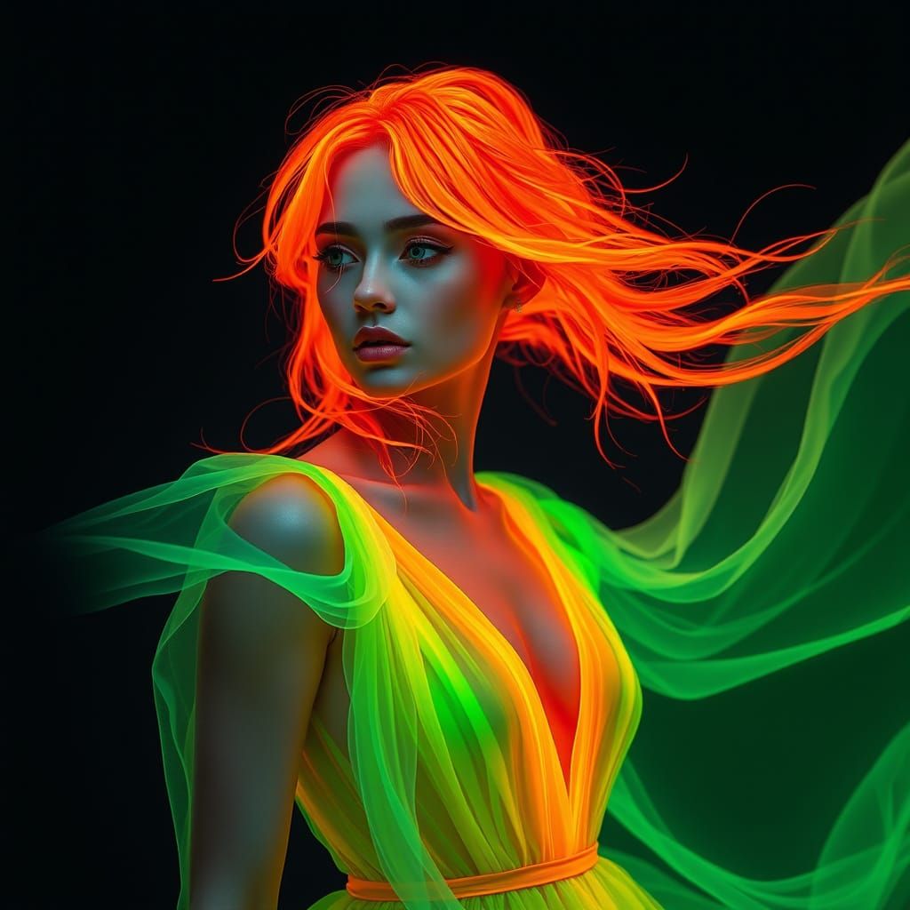 neon orange and green  by @Forest Studios