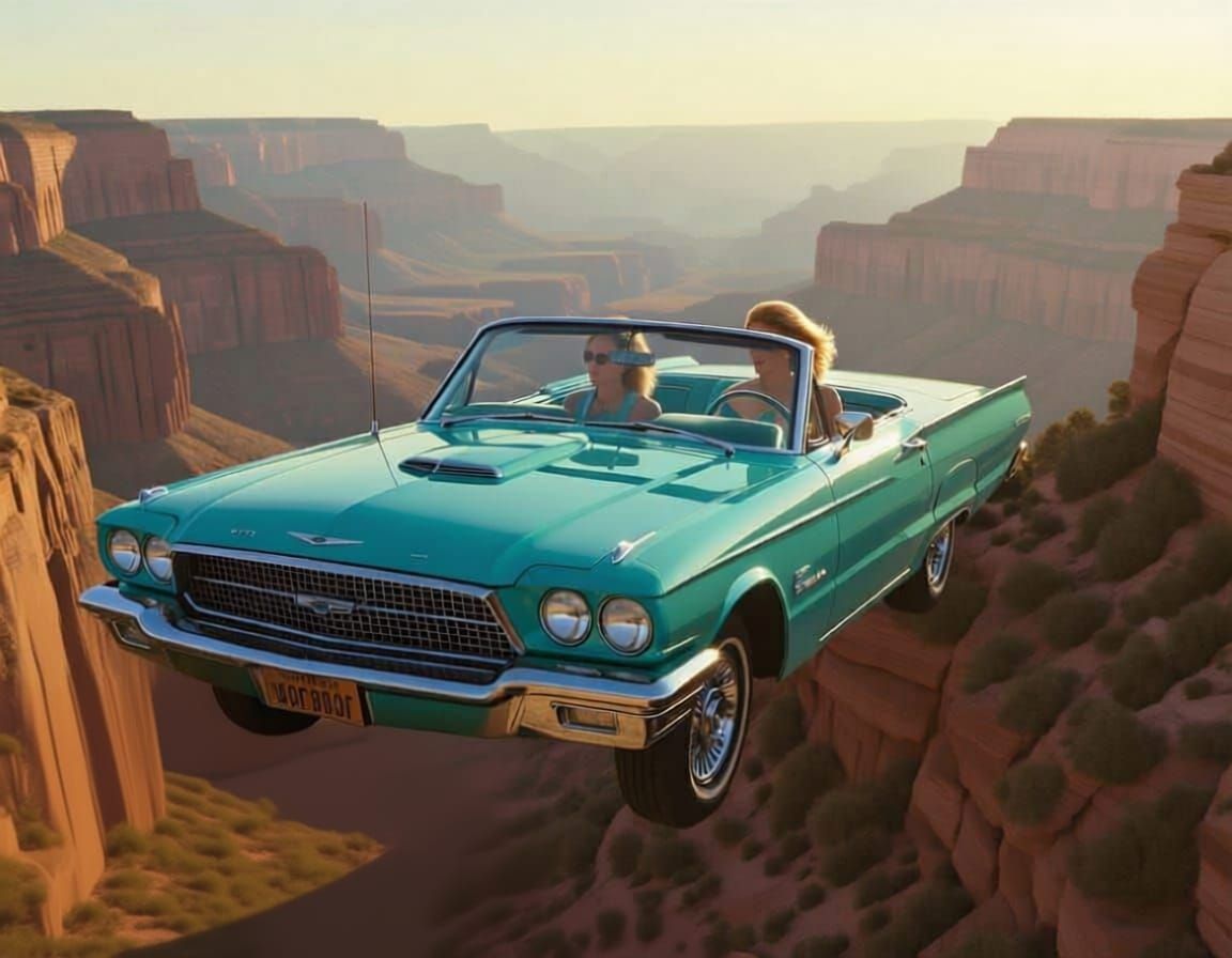 Thelma and Louise, the 1966 Ford Thunderbird Convertible, Grand Canyon.