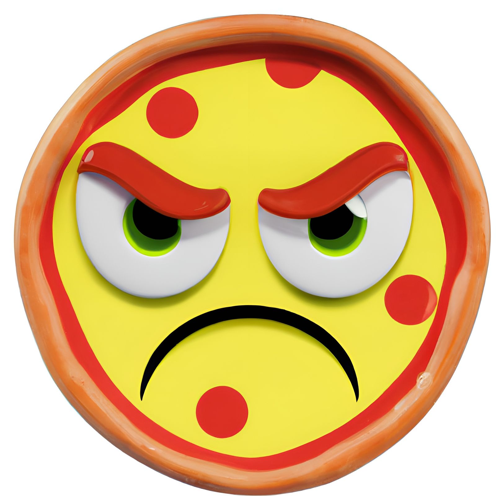 3D Grumpy Pizza Emoji