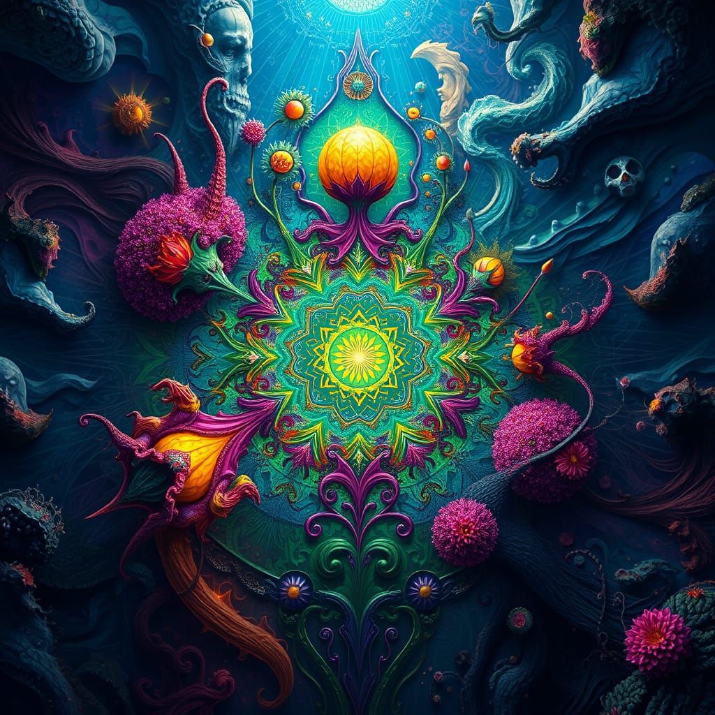 Eternal Cycle of Birth and Renewal in Vibrant Dreamlike Real...