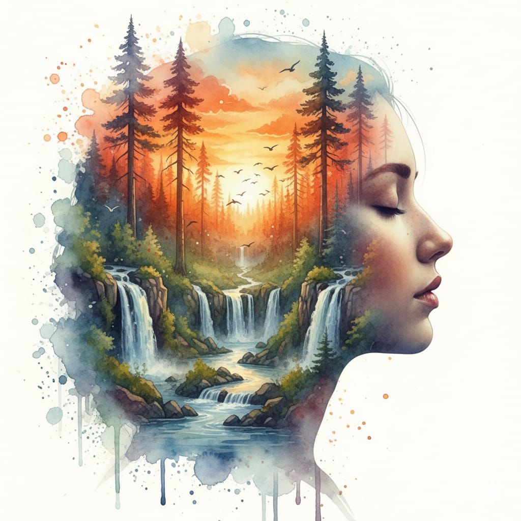 A surreal double exposure artwork