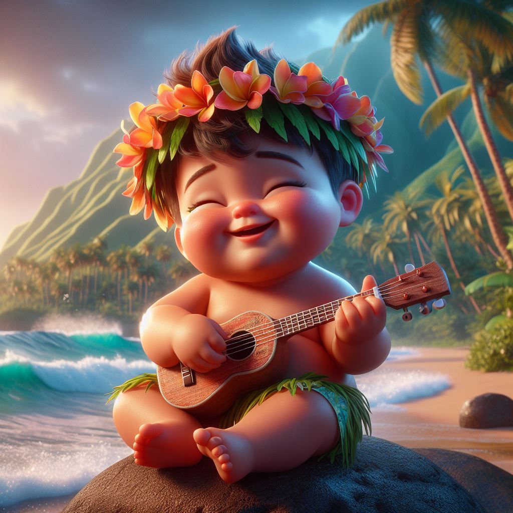 Kala'i is singing " Over the Rainbow"