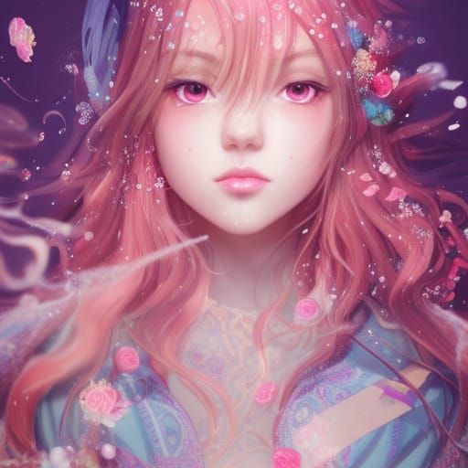 "beautiful girl in candy world concept playing in flowing soda streams festival ",Anime,Modern