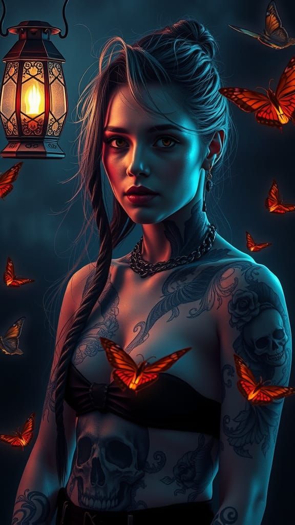 Skull Tattoo Girl