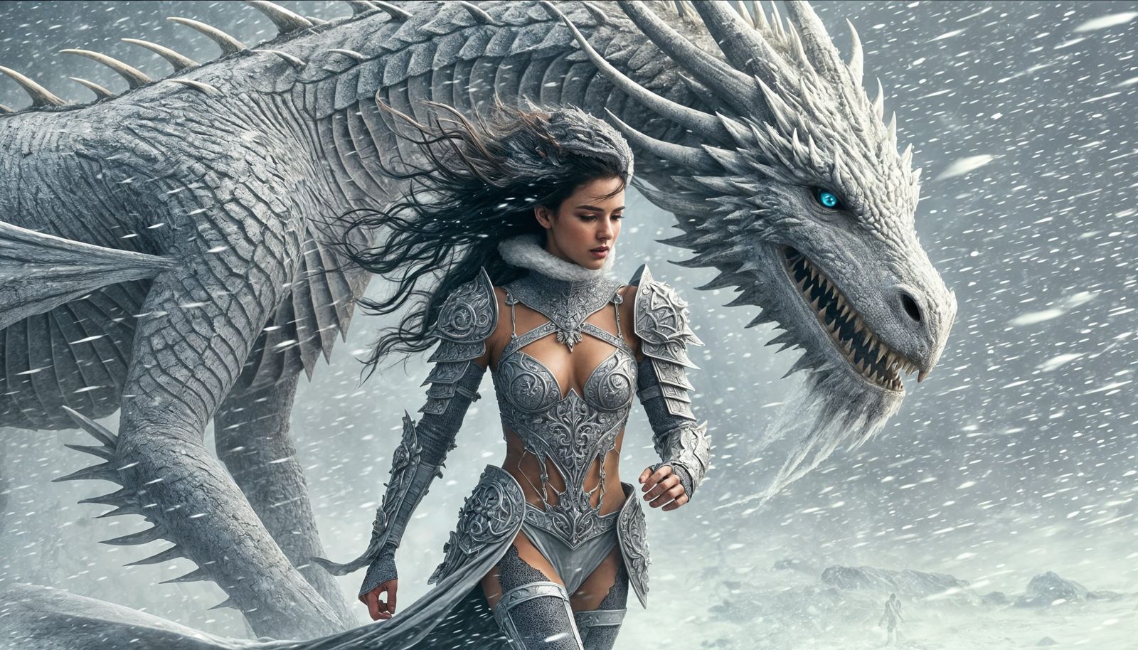 Woman with dragon