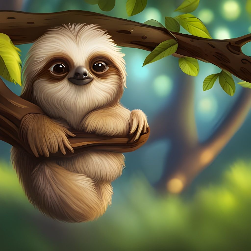 Sloth Cuteness  by @AkiraDawn