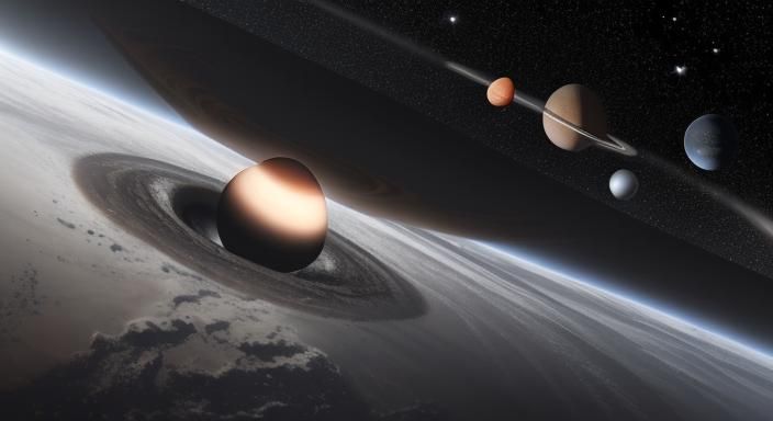 Black Hole orbited by two stars and their planets and their ...