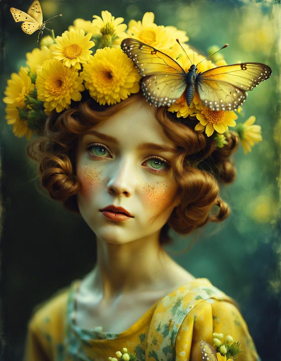 VINTAGE GIRL IN YELLOW