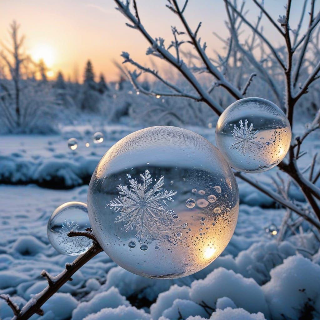 Ice bubbles in a winter wonderland   by @Baleygr Erebus