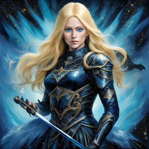 <lora:Spin Glow SD15:1.0> 40 year old blonde beautiful  blue...