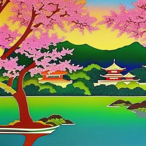 Japanese Mosaic Art: Cherry Blossoms and Zen Gardens