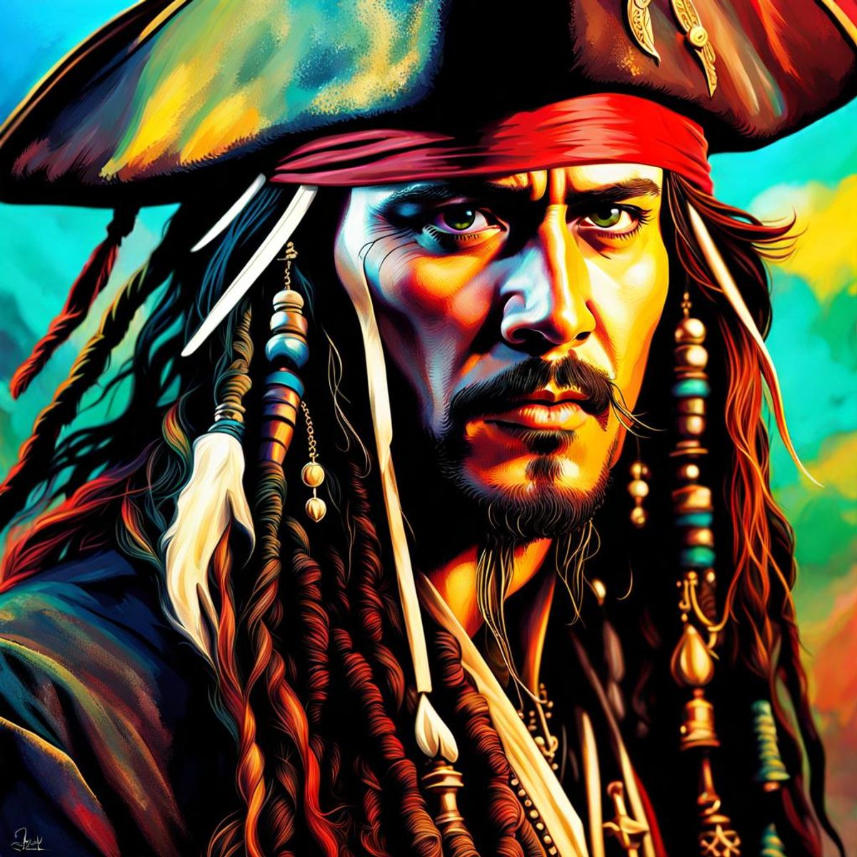 Johnny Depp as Captain Jack Sparrow. - AI Generated Artwork - NightCafe ...