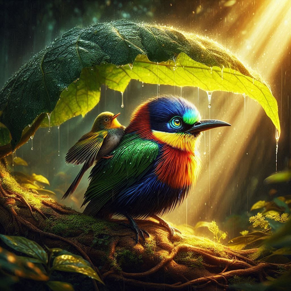 Petit oiseau l éclaircie vient après la pluie