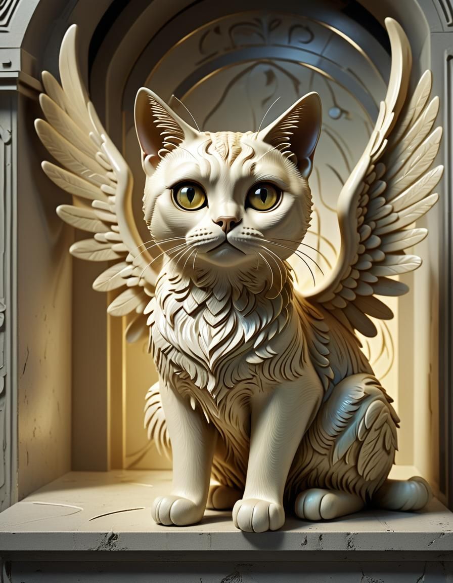 An adult short-haired light blonde cat with dark brown eyes ...