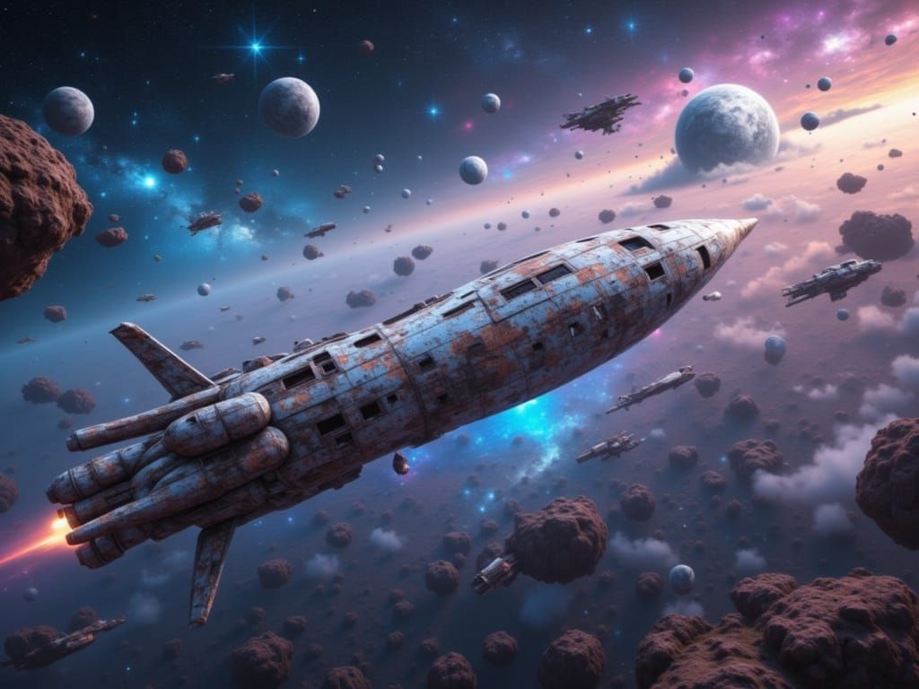 Unknown places escape vessel velocity streaming towards a place of life <lora:Civil Decay:1.0> 