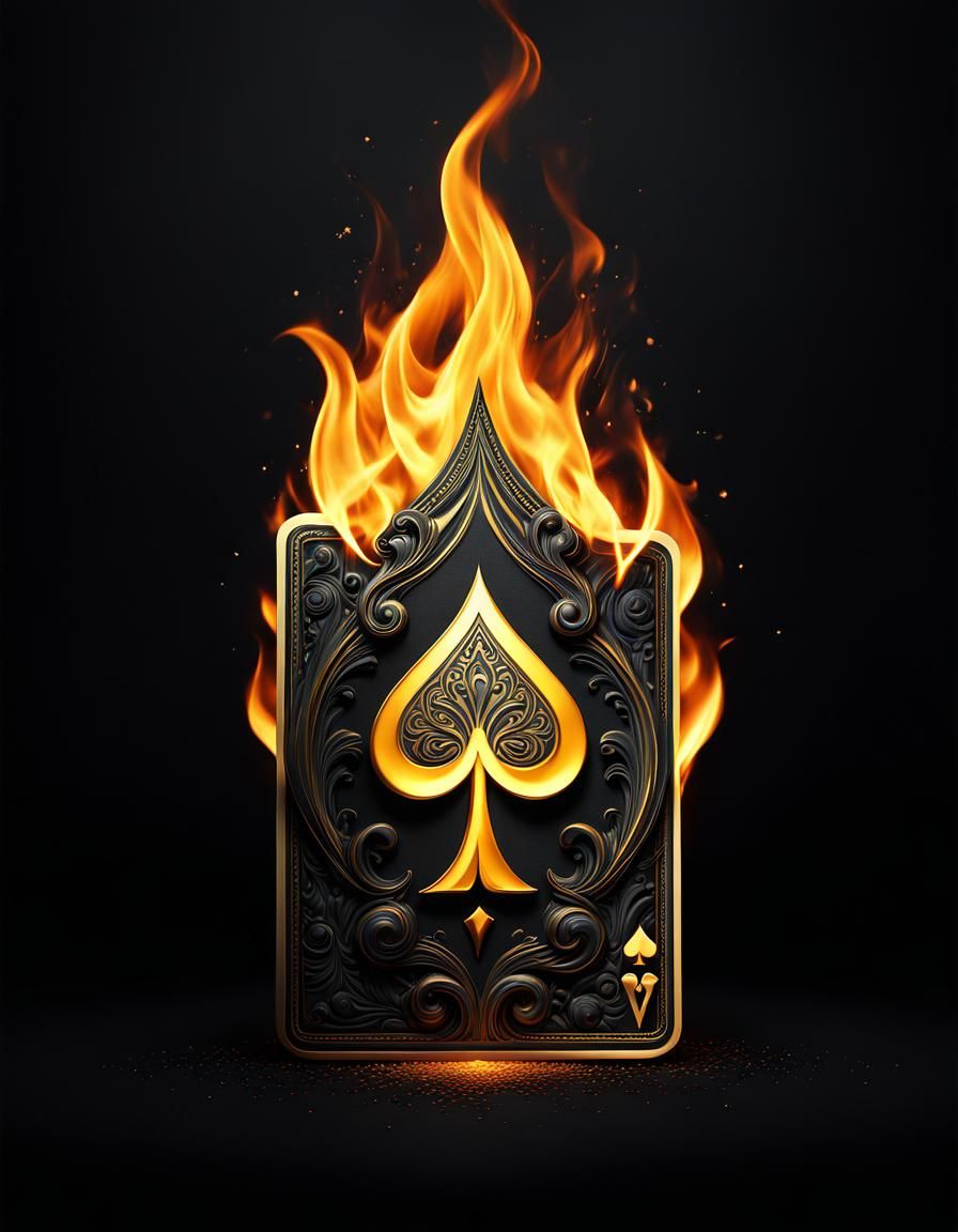 Flaming Card - Ai Generated Artwork - Nightcafe Creator