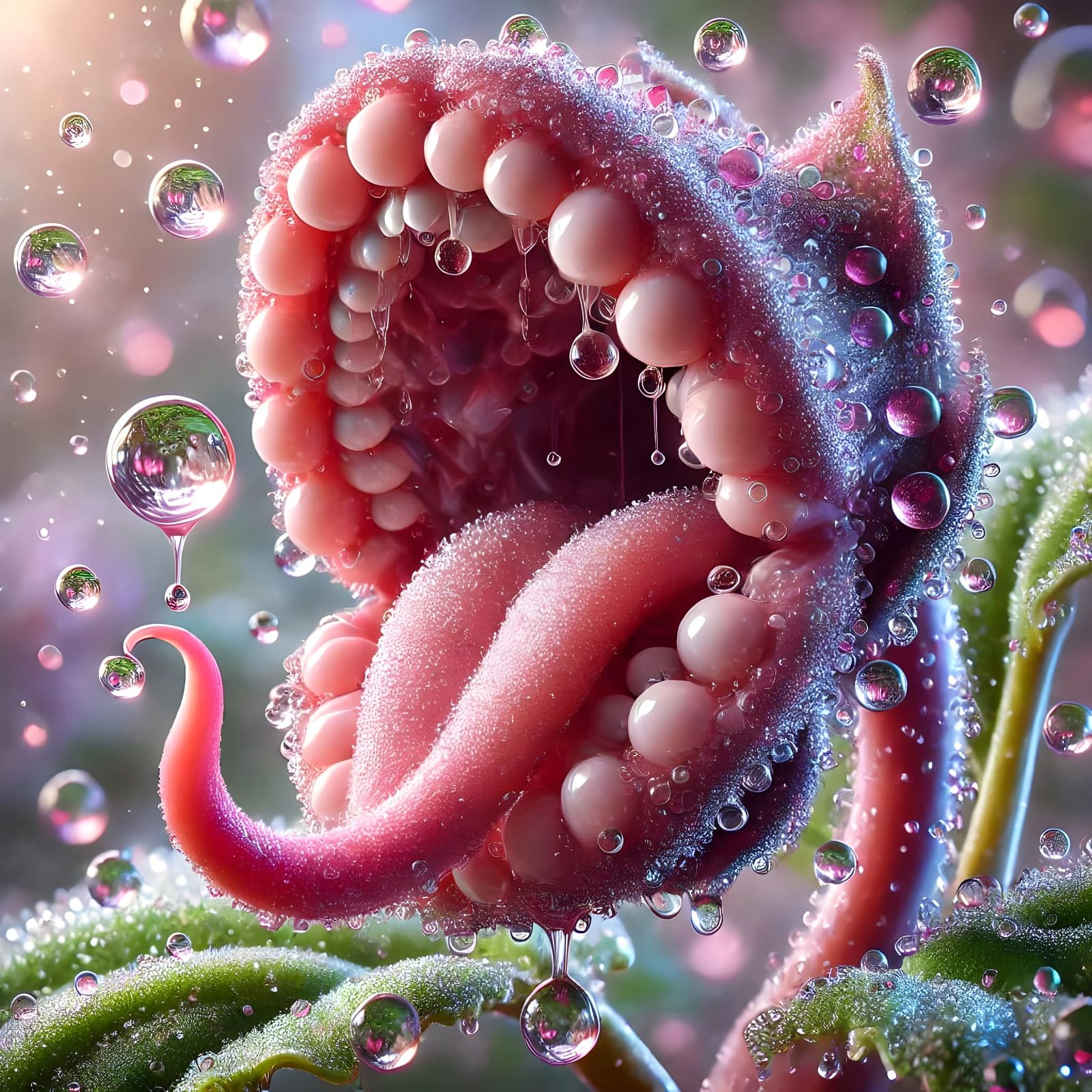 Glistening dew drops