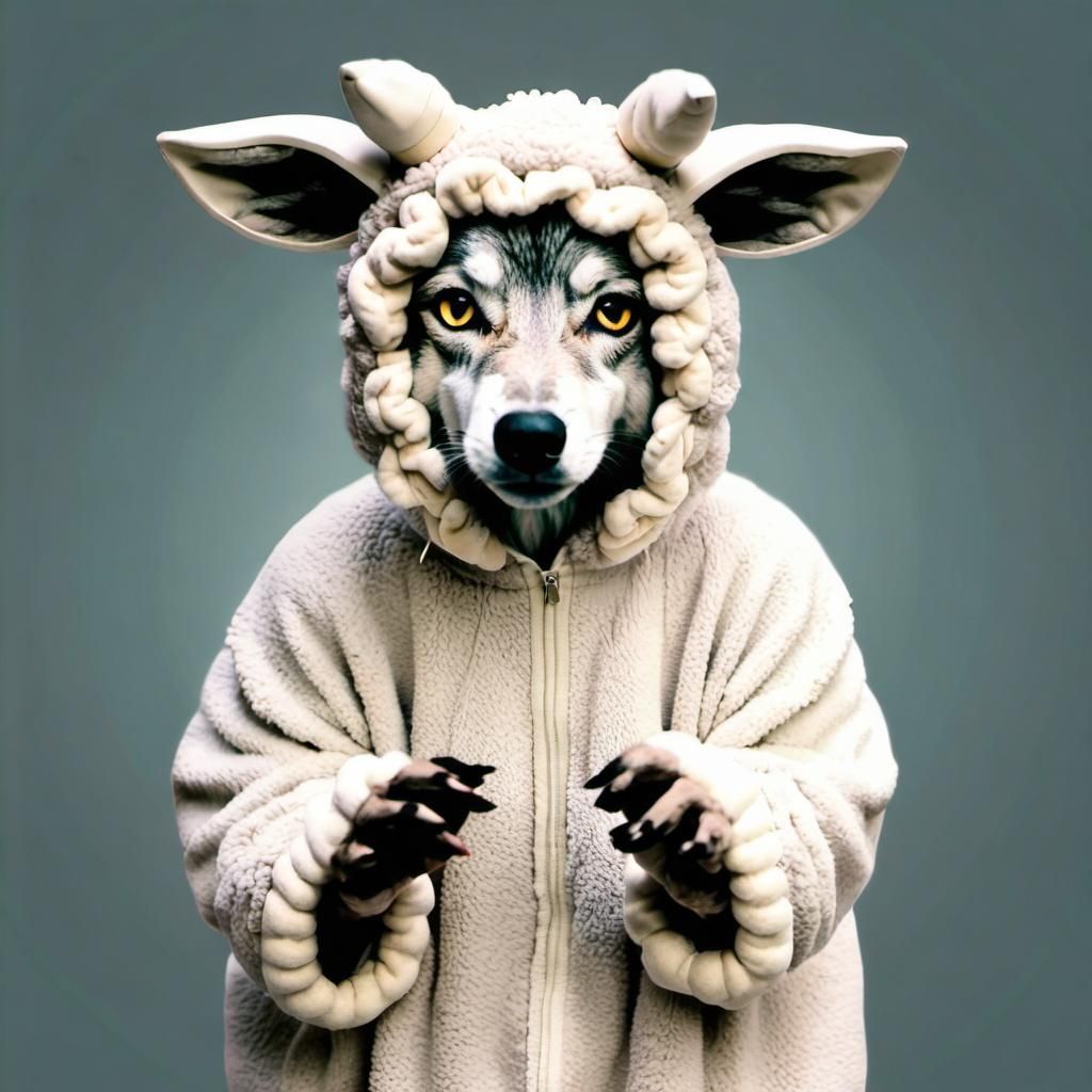 Wolf In Sheep s Clothing AI Generated Artwork NightCafe Creator wolf-in-sheep-s-clothing-ai-generated-artwork-nightcafe-creator